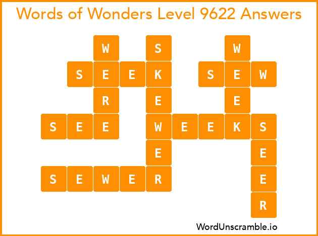 Words of Wonders Level 9622 Answers