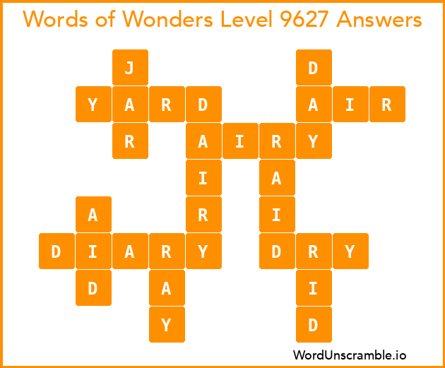 Words of Wonders Level 9627 Answers