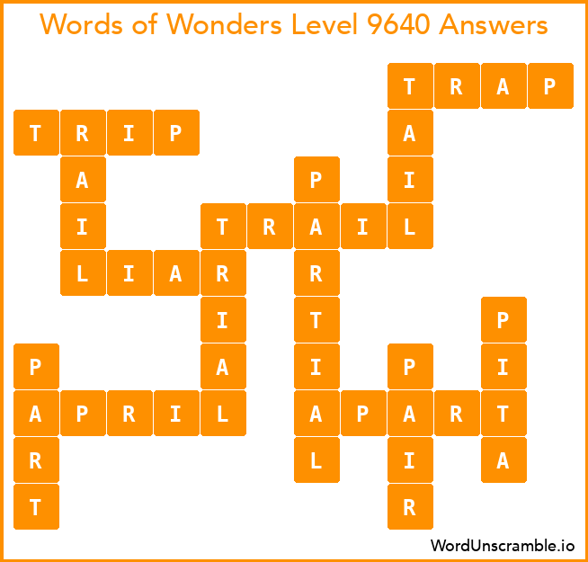 Words of Wonders Level 9640 Answers