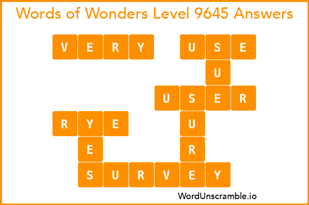 Words of Wonders Level 9645 Answers
