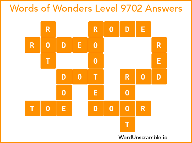 Words of Wonders Level 9702 Answers