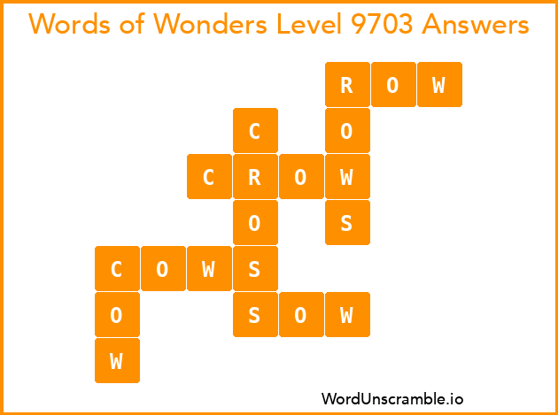 Words of Wonders Level 9703 Answers