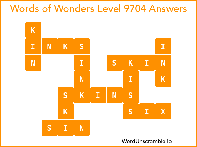 Words of Wonders Level 9704 Answers