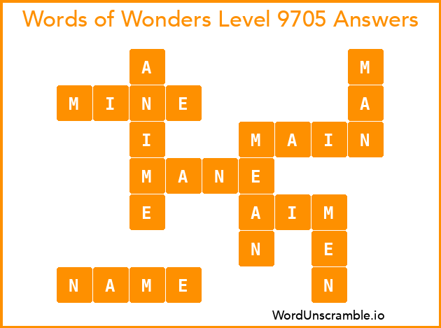 Words of Wonders Level 9705 Answers