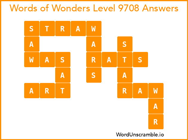 Words of Wonders Level 9708 Answers