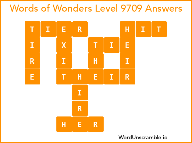Words of Wonders Level 9709 Answers