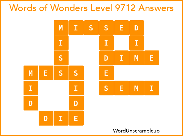 Words of Wonders Level 9712 Answers