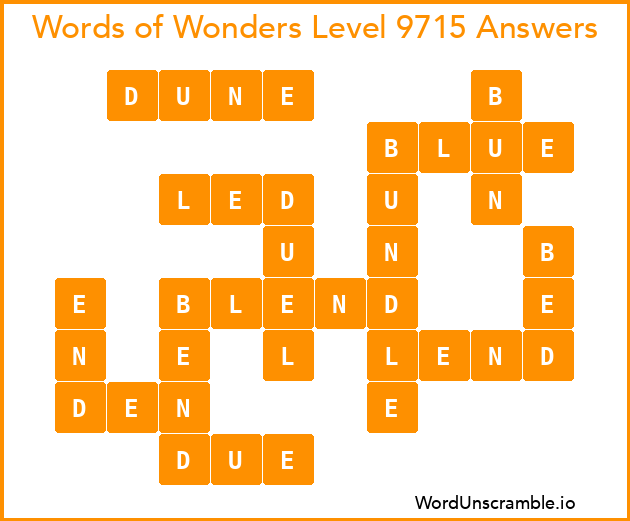 Words of Wonders Level 9715 Answers