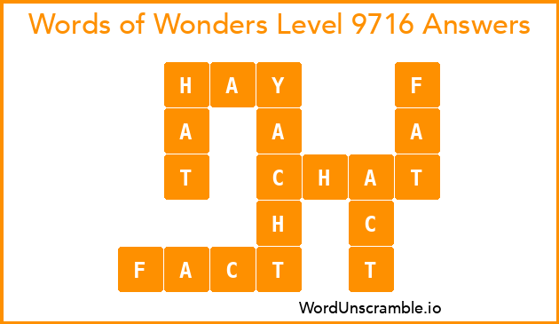 Words of Wonders Level 9716 Answers