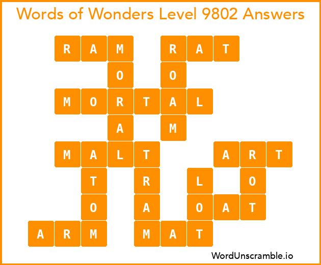 Words of Wonders Level 9802 Answers