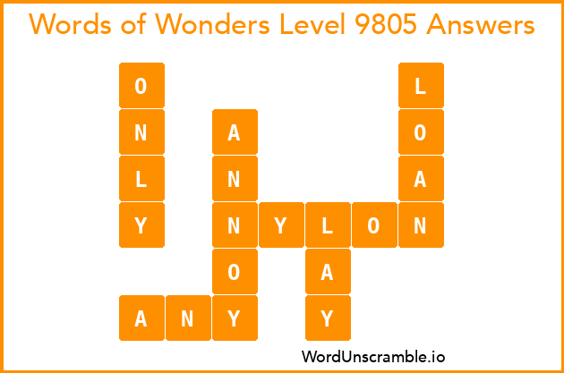 Words of Wonders Level 9805 Answers