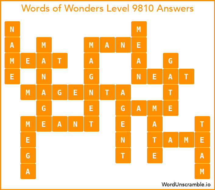 Words of Wonders Level 9810 Answers