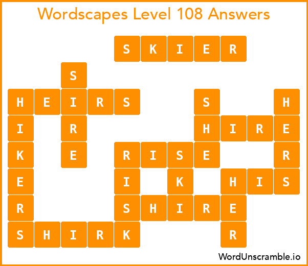 Wordscapes Level 108 Answers