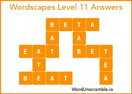 Wordscapes Level 11 Answers