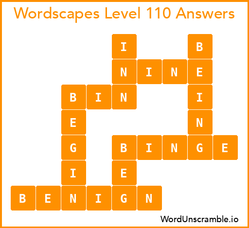 Wordscapes Level 110 Answers