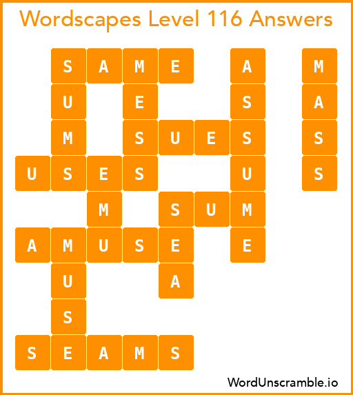 Wordscapes Level 116 Answers
