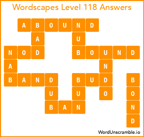 Wordscapes Level 118 Answers