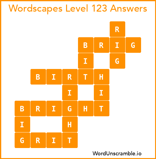 Wordscapes Level 123 Answers
