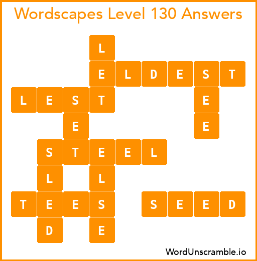 Wordscapes Level 130 Answers