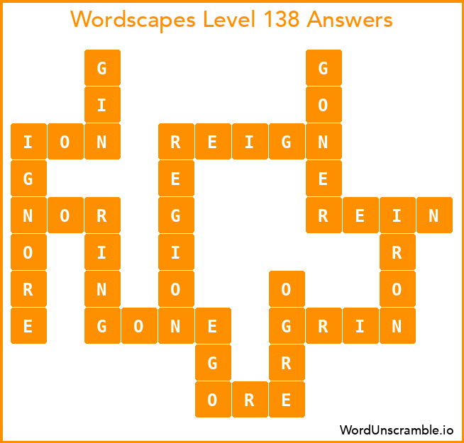 Wordscapes Level 138 Answers