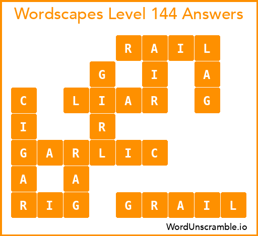 Wordscapes Level 144 Answers