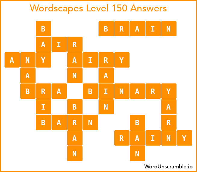 Wordscapes Level 150 Answers