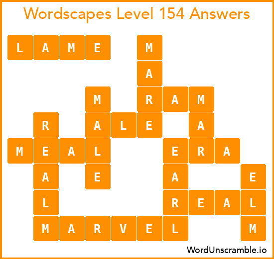 Wordscapes Level 154 Answers