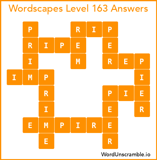 Wordscapes Level 163 Answers