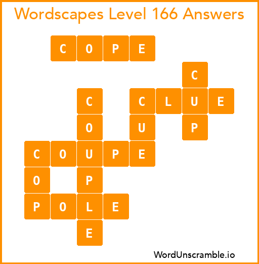 Wordscapes Level 166 Answers