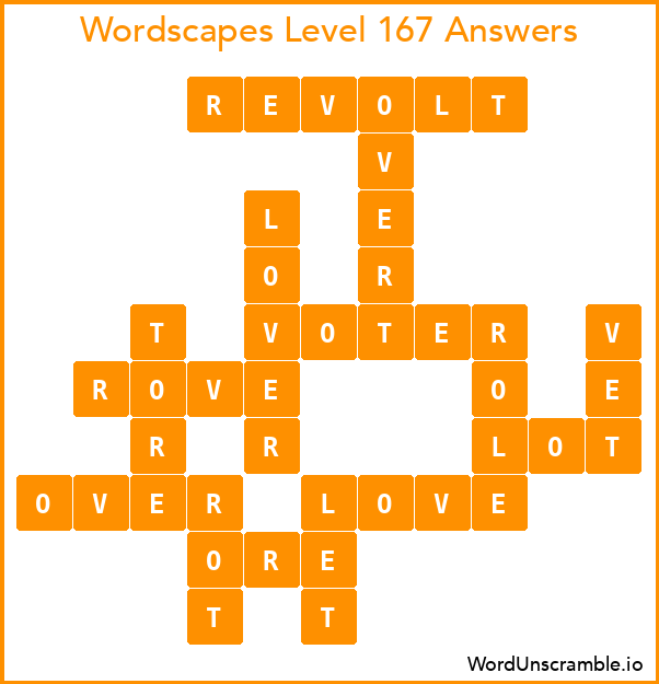 Wordscapes Level 167 Answers