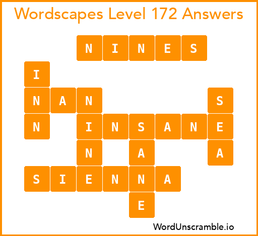 Wordscapes Level 172 Answers