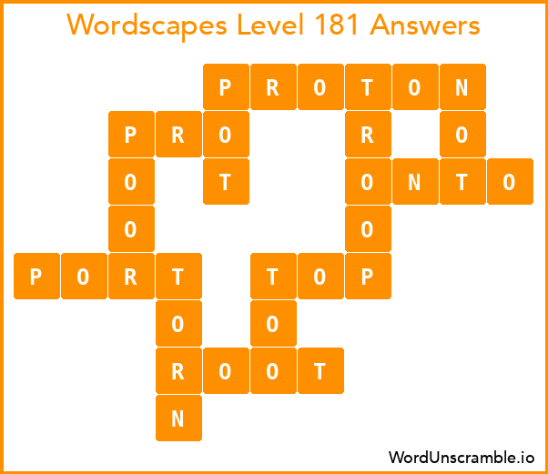 Wordscapes Level 181 Answers