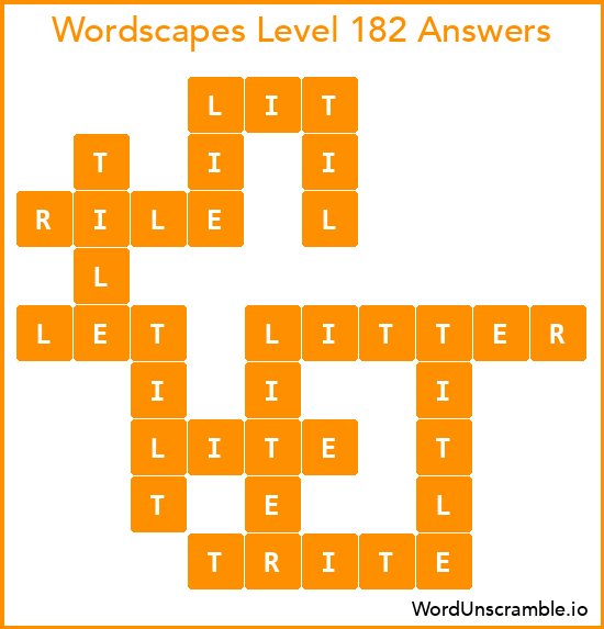 Wordscapes Level 182 Answers