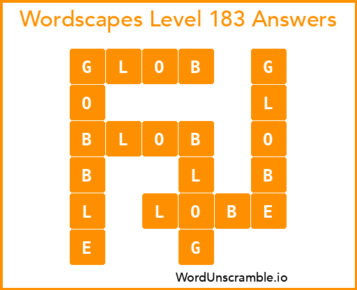 Wordscapes Level 183 Answers