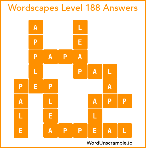 Wordscapes Level 188 Answers
