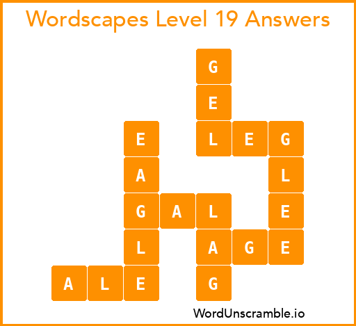 Wordscapes Level 19 Answers