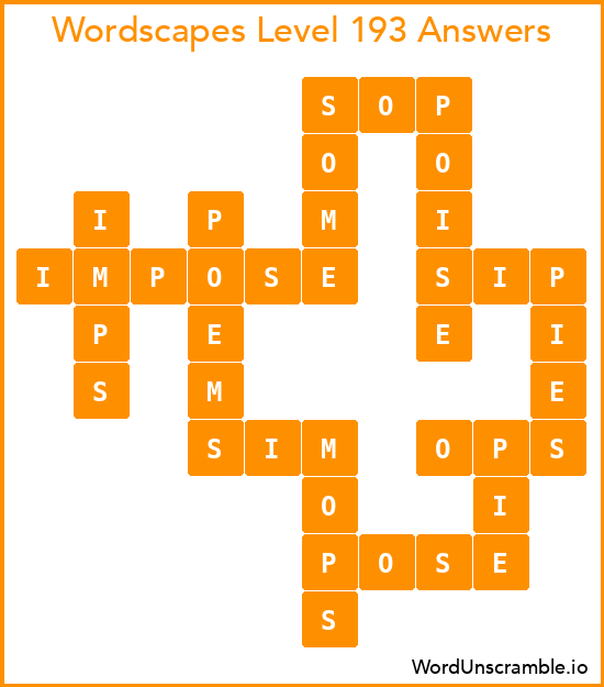 Wordscapes Level 193 Answers