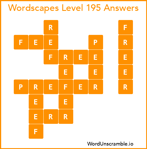 Wordscapes Level 195 Answers