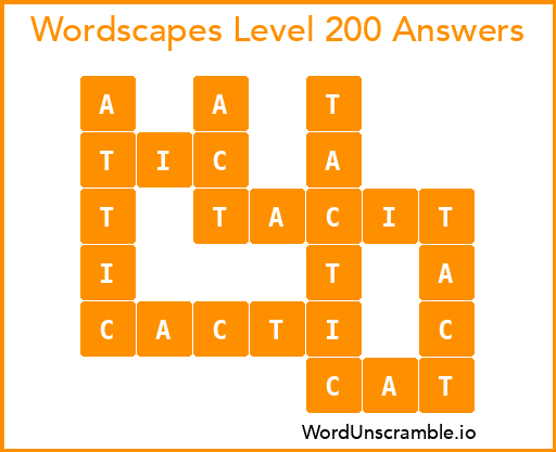 Wordscapes Level 200 Answers