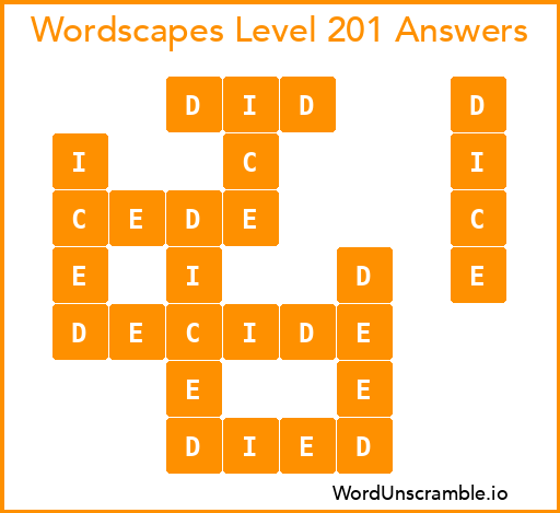 Wordscapes Level 201 Answers