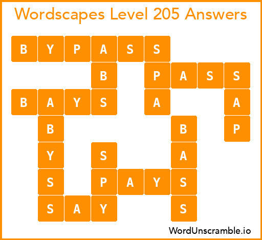 Wordscapes Level 205 Answers
