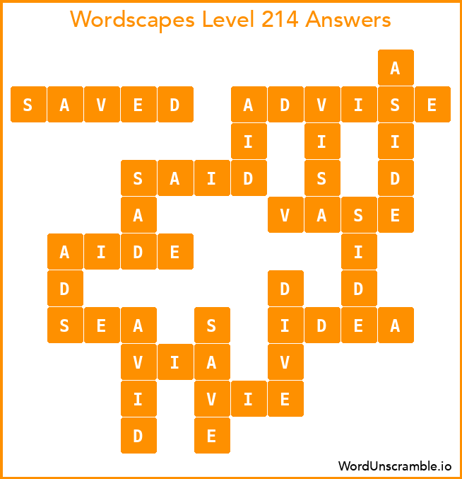 Wordscapes Level 214 Answers