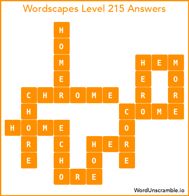 Wordscapes Level 215 Answers