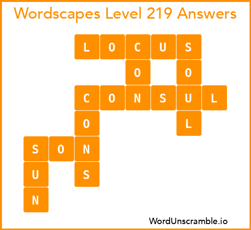Wordscapes Level 219 Answers