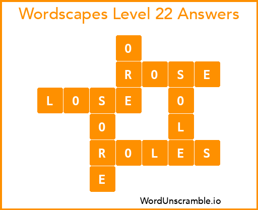 Wordscapes Level 22 Answers