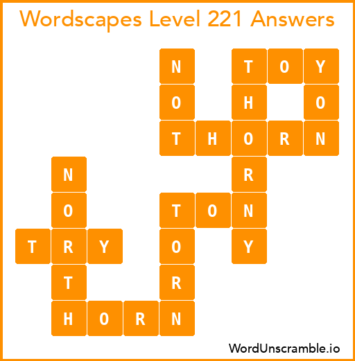 Wordscapes Level 221 Answers