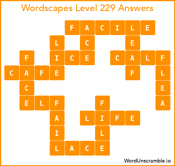 Wordscapes Level 229 Answers