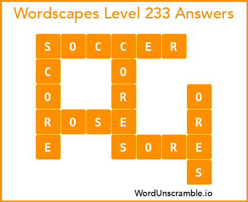 Wordscapes Level 233 Answers