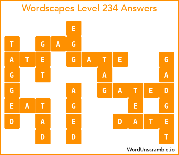 Wordscapes Level 234 Answers