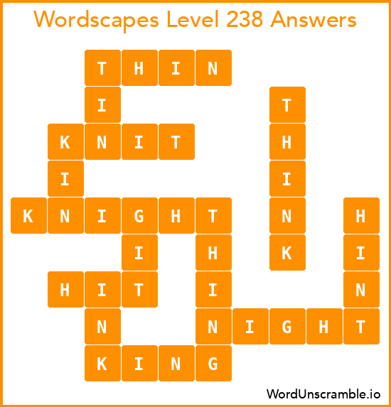 Wordscapes Level 238 Answers